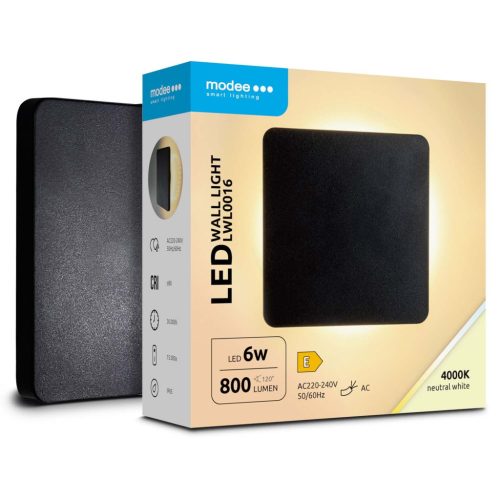 Modee LED Fali Lámpa (LWL0016) 6W IP65 135x135x42mm 4000K (800 lumen)